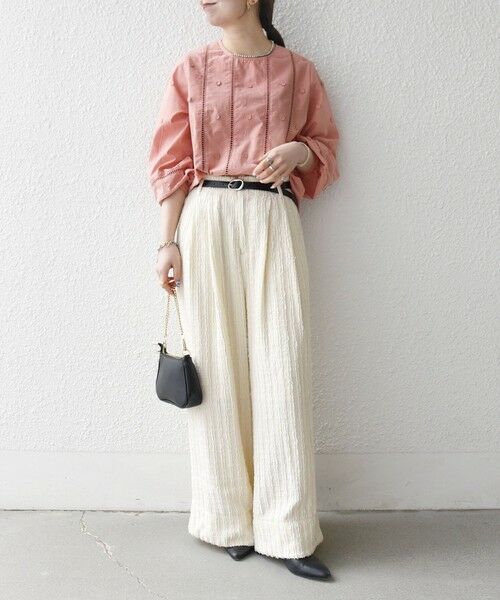 SHIPS / シップス シャツ・ブラウス | 《予約》【WEB限定】SHIPS any:〈洗濯機可能〉フラワー モチーフ ハシゴレース クルーネック ブラウス | 詳細25