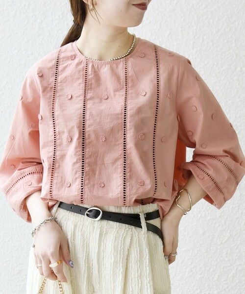 SHIPS / シップス シャツ・ブラウス | 《予約》【WEB限定】SHIPS any:〈洗濯機可能〉フラワー モチーフ ハシゴレース クルーネック ブラウス | 詳細27