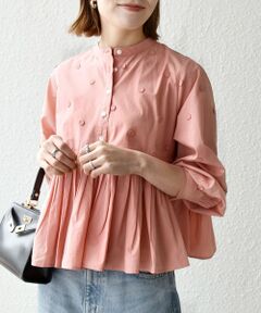 SHIPS / シップス シャツ・ブラウス | 《予約》【WEB限定】SHIPS any:〈洗濯機可能〉フラワー モチーフ ペプラム ギャザー シャツ ブラウス