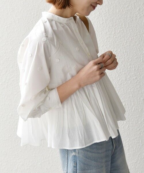 SHIPS / シップス シャツ・ブラウス | 《予約》【WEB限定】SHIPS any:〈洗濯機可能〉フラワー モチーフ ペプラム ギャザー シャツ ブラウス | 詳細5