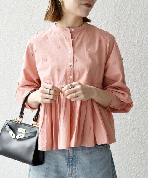 SHIPS / シップス シャツ・ブラウス | 《予約》【WEB限定】SHIPS any:〈洗濯機可能〉フラワー モチーフ ペプラム ギャザー シャツ ブラウス | 詳細25