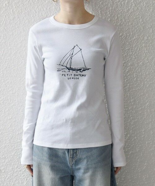 SHIPS / シップス Tシャツ | 《予約》【SHIPS any別注】PETIT BATEAU:〈洗濯機可能〉ロングスリーブ Tシャツ | 詳細15