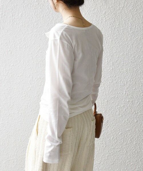 SHIPS / シップス カットソー(半袖以外) | 《予約》SHIPS any:〈手洗い可能〉シアー コットン ヘンリーネック ロングスリーブ TEE | 詳細6