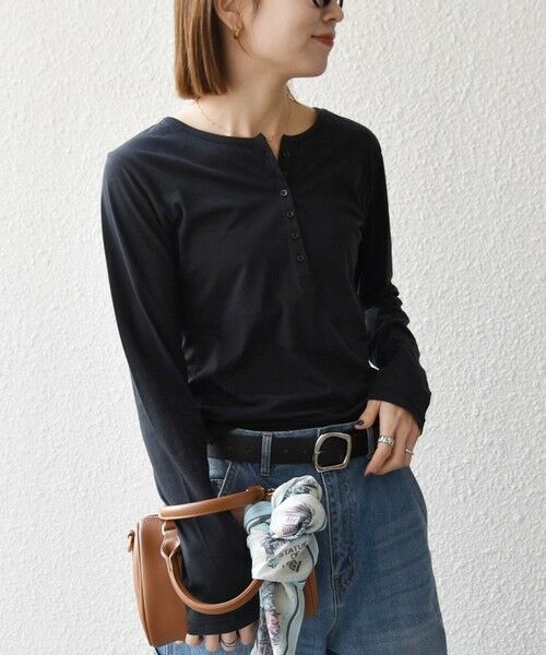 SHIPS / シップス カットソー(半袖以外) | 《予約》SHIPS any:〈手洗い可能〉シアー コットン ヘンリーネック ロングスリーブ TEE | 詳細15