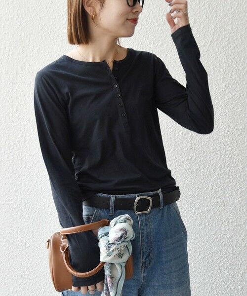 SHIPS / シップス カットソー(半袖以外) | 《予約》SHIPS any:〈手洗い可能〉シアー コットン ヘンリーネック ロングスリーブ TEE | 詳細16