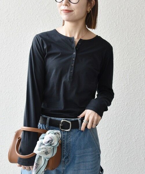 SHIPS / シップス カットソー(半袖以外) | 《予約》SHIPS any:〈手洗い可能〉シアー コットン ヘンリーネック ロングスリーブ TEE | 詳細18