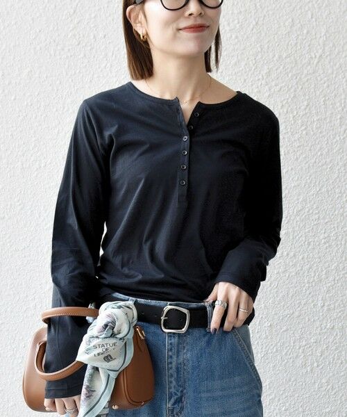SHIPS / シップス カットソー(半袖以外) | 《予約》SHIPS any:〈手洗い可能〉シアー コットン ヘンリーネック ロングスリーブ TEE | 詳細19