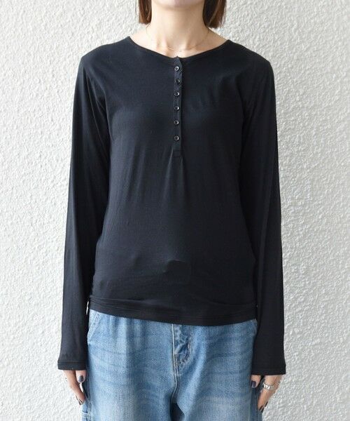 SHIPS / シップス カットソー(半袖以外) | 《予約》SHIPS any:〈手洗い可能〉シアー コットン ヘンリーネック ロングスリーブ TEE | 詳細22