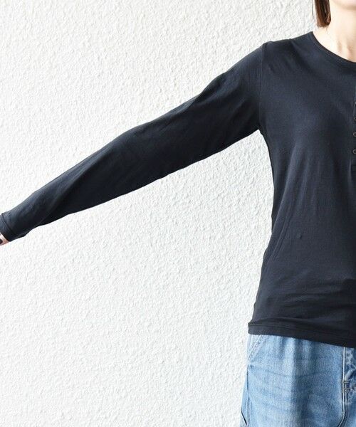 SHIPS / シップス カットソー(半袖以外) | 《予約》SHIPS any:〈手洗い可能〉シアー コットン ヘンリーネック ロングスリーブ TEE | 詳細25