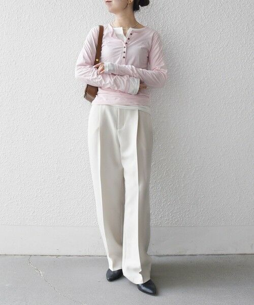 SHIPS / シップス カットソー(半袖以外) | 《予約》SHIPS any:〈手洗い可能〉シアー コットン ヘンリーネック ロングスリーブ TEE | 詳細26