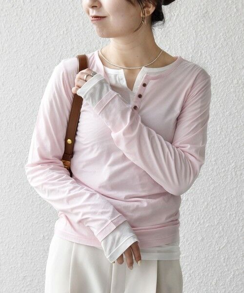SHIPS / シップス カットソー(半袖以外) | 《予約》SHIPS any:〈手洗い可能〉シアー コットン ヘンリーネック ロングスリーブ TEE | 詳細28