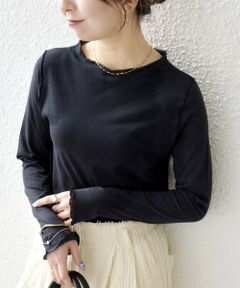 SHIPS / シップス カットソー（半袖以外） | 《予約》SHIPS any:〈手洗い可能〉シアー コットン ボトルネック ロングスリーブ TEE