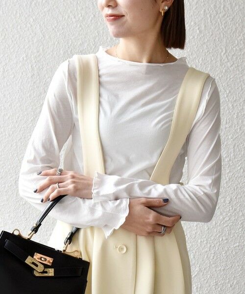 SHIPS / シップス カットソー（半袖以外） | 《予約》SHIPS any:〈手洗い可能〉シアー コットン ボトルネック ロングスリーブ TEE | 詳細7