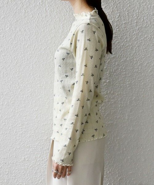 SHIPS / シップス カットソー | 《予約》SHIPS any:〈洗濯機可能〉フラワー プリント ボトルネック ロングスリーブ TEE | 詳細15