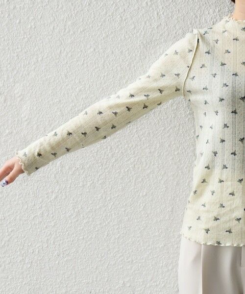 SHIPS / シップス カットソー | 《予約》SHIPS any:〈洗濯機可能〉フラワー プリント ボトルネック ロングスリーブ TEE | 詳細17