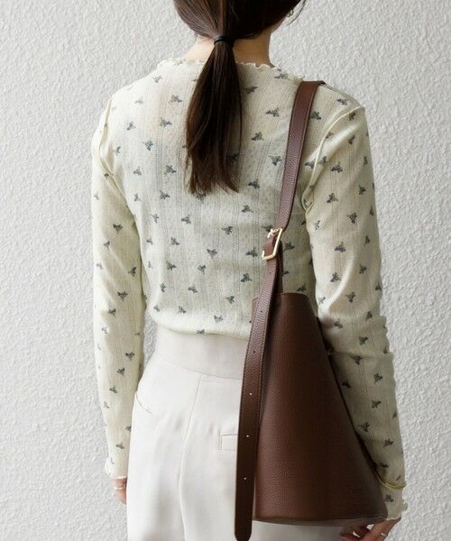 SHIPS / シップス カットソー | 《予約》SHIPS any:〈洗濯機可能〉フラワー プリント ボトルネック ロングスリーブ TEE | 詳細6