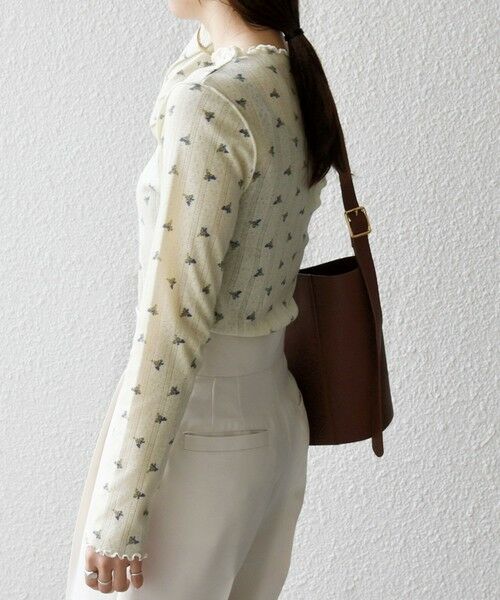 SHIPS / シップス カットソー | 《予約》SHIPS any:〈洗濯機可能〉フラワー プリント ボトルネック ロングスリーブ TEE | 詳細7