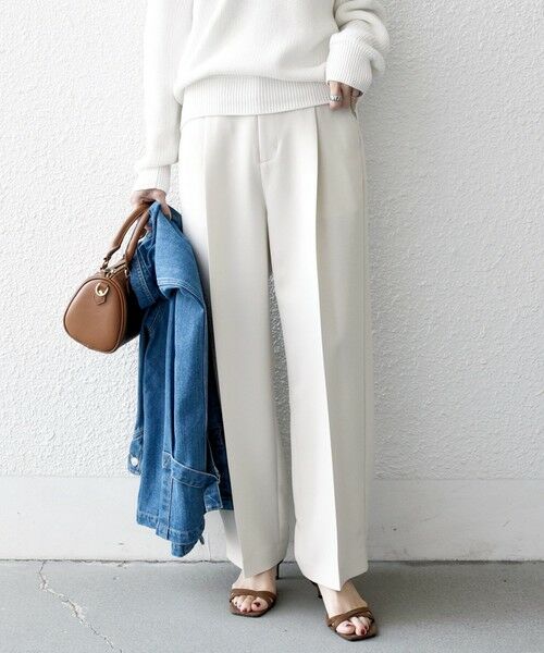 SHIPS / シップス その他パンツ | 《予約》SHIPS any:〈洗濯機可能〉ダブルクロス タック ストレート パンツ［NAVY BLUE］ | 詳細3