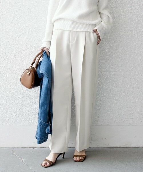 SHIPS / シップス その他パンツ | 《予約》SHIPS any:〈洗濯機可能〉ダブルクロス タック ストレート パンツ［NAVY BLUE］ | 詳細7