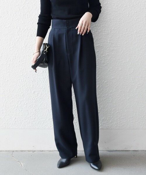 SHIPS / シップス その他パンツ | 《予約》SHIPS any:〈洗濯機可能〉ダブルクロス タック ストレート パンツ［NAVY BLUE］ | 詳細12