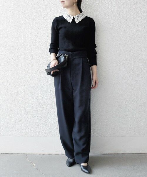 SHIPS / シップス その他パンツ | 《予約》SHIPS any:〈洗濯機可能〉ダブルクロス タック ストレート パンツ［NAVY BLUE］ | 詳細10