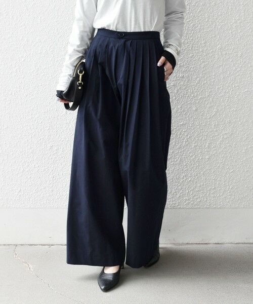 SHIPS / シップス その他パンツ | 《予約》SHIPS any:〈洗濯機可能〉タイプライター タック ワイド イージー パンツ | 詳細17