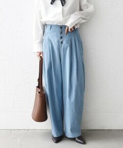 SHIPS / シップス デニムパンツ | 《予約》SHIPS any:〈洗濯機可能〉ライト デニム バレル タック パンツ