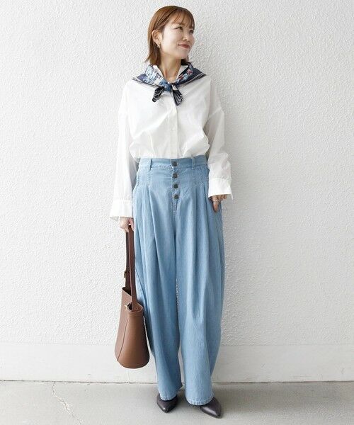 SHIPS / シップス デニムパンツ | 《予約》SHIPS any:〈洗濯機可能〉ライト デニム バレル タック パンツ | 詳細1