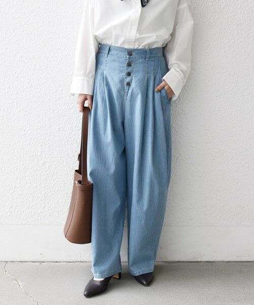 SHIPS / シップス デニムパンツ | 《予約》SHIPS any:〈洗濯機可能〉ライト デニム バレル タック パンツ | 詳細3