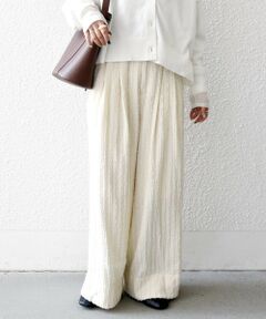 SHIPS / シップス その他パンツ | 《予約》SHIPS any:〈洗濯機可能〉ウェーブ ジャカード タック ワイド パンツ