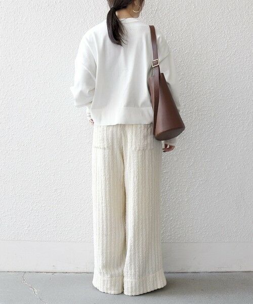 SHIPS / シップス その他パンツ | 《予約》SHIPS any:〈洗濯機可能〉ウェーブ ジャカード タック ワイド パンツ | 詳細2