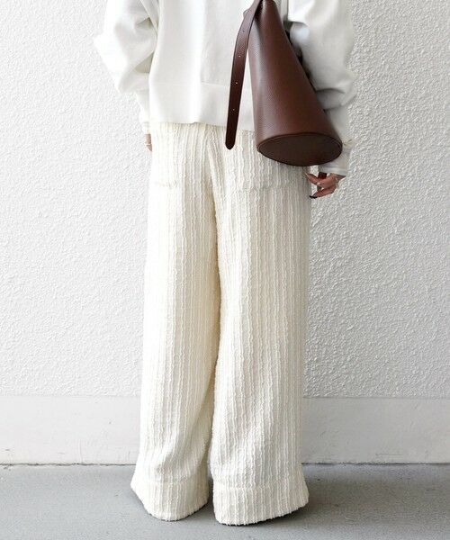 SHIPS / シップス その他パンツ | 《予約》SHIPS any:〈洗濯機可能〉ウェーブ ジャカード タック ワイド パンツ | 詳細6