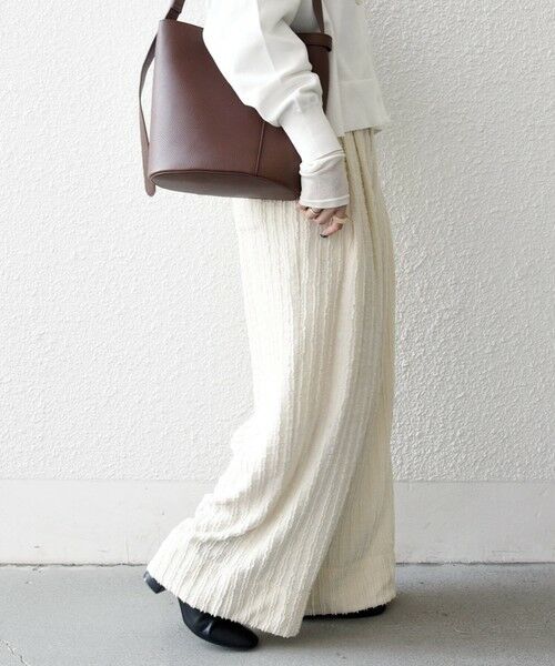 SHIPS / シップス その他パンツ | 《予約》SHIPS any:〈洗濯機可能〉ウェーブ ジャカード タック ワイド パンツ | 詳細7