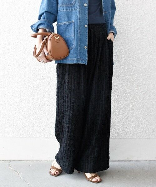 SHIPS / シップス その他パンツ | 《予約》SHIPS any:〈洗濯機可能〉ウェーブ ジャカード タック ワイド パンツ | 詳細21