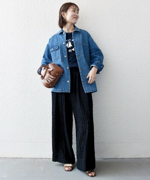 SHIPS / シップス その他パンツ | 《予約》SHIPS any:〈洗濯機可能〉ウェーブ ジャカード タック ワイド パンツ | 詳細18