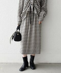 SHIPS / シップス ロング・マキシ丈スカート | 《予約》SHIPS any:〈洗濯機可能〉ギンガムチェック サッカー タイト スカート