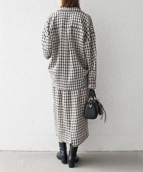 SHIPS / シップス ロング・マキシ丈スカート | 《予約》SHIPS any:〈洗濯機可能〉ギンガムチェック サッカー タイト スカート | 詳細2