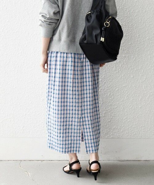 SHIPS / シップス ロング・マキシ丈スカート | 《予約》SHIPS any:〈洗濯機可能〉ギンガムチェック サッカー タイト スカート | 詳細18