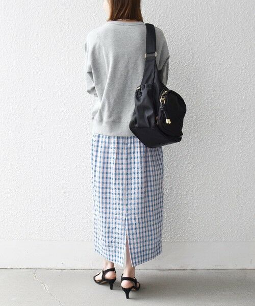 SHIPS / シップス ロング・マキシ丈スカート | 《予約》SHIPS any:〈洗濯機可能〉ギンガムチェック サッカー タイト スカート | 詳細15