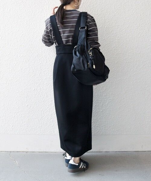 SHIPS / シップス ロング・マキシ丈スカート | 《予約》SHIPS any:〈洗濯機可能〉ジャージー サスペンダー ハイウエスト Iライン スカート | 詳細13