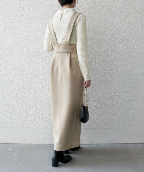 SHIPS / シップス ロング・マキシ丈スカート | 《予約》SHIPS any:〈洗濯機可能〉ジャージー サスペンダー ハイウエスト Iライン スカート | 詳細22