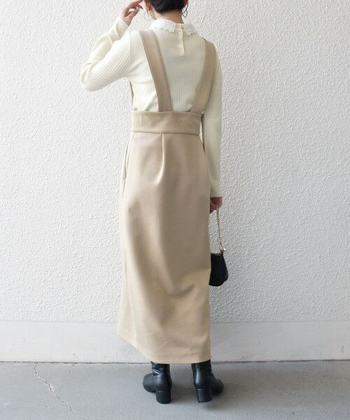 SHIPS / シップス ロング・マキシ丈スカート | 《予約》SHIPS any:〈洗濯機可能〉ジャージー サスペンダー ハイウエスト Iライン スカート | 詳細23