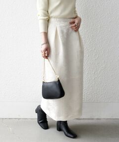 SHIPS / シップス ロング・マキシ丈スカート | 《予約》SHIPS any:〈手洗い可能〉フラワー ジャカード Iライン タック スカート