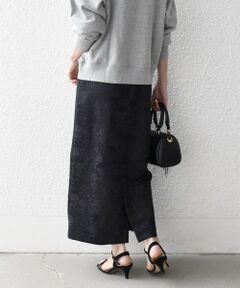 SHIPS / シップス ロング・マキシ丈スカート | 《予約》SHIPS any:〈手洗い可能〉フラワー ジャカード Iライン タック スカート