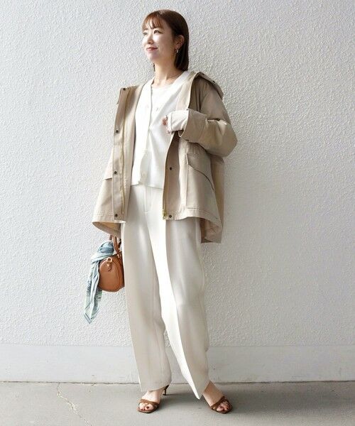 SHIPS / シップス その他アウター | 《予約》SHIPS any:〈手洗い可能〉シャンブレー オーバー フーディー コート | 詳細1