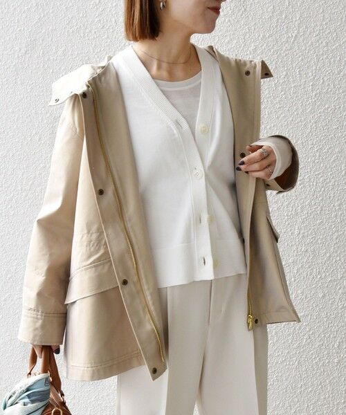 SHIPS / シップス その他アウター | 《予約》SHIPS any:〈手洗い可能〉シャンブレー オーバー フーディー コート | 詳細4