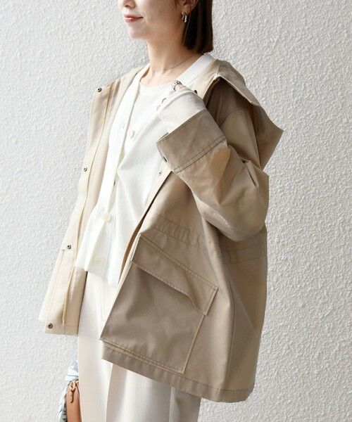 SHIPS / シップス その他アウター | 《予約》SHIPS any:〈手洗い可能〉シャンブレー オーバー フーディー コート | 詳細8