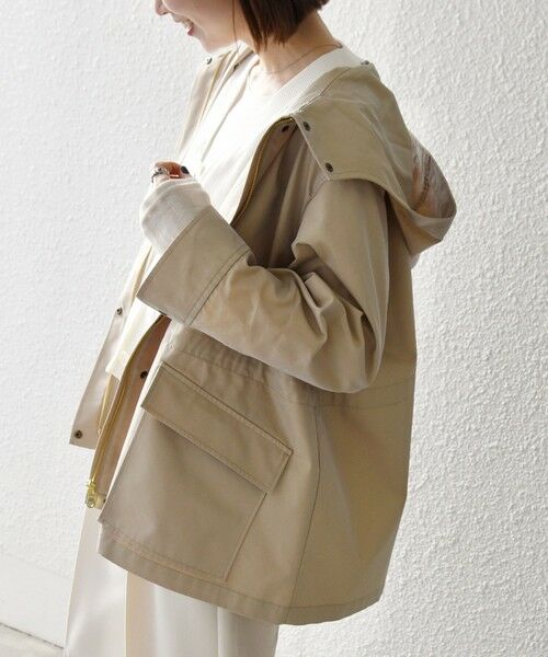 SHIPS / シップス その他アウター | 《予約》SHIPS any:〈手洗い可能〉シャンブレー オーバー フーディー コート | 詳細9