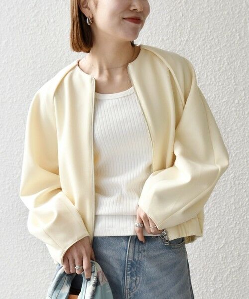 SHIPS / シップス ブルゾン | 《予約》SHIPS any:〈洗濯機可能〉ジャージー クルーネック パフ コクーン ブルゾン | 詳細3