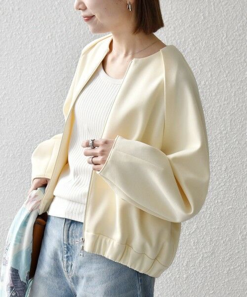 SHIPS / シップス ブルゾン | 《予約》SHIPS any:〈洗濯機可能〉ジャージー クルーネック パフ コクーン ブルゾン | 詳細7